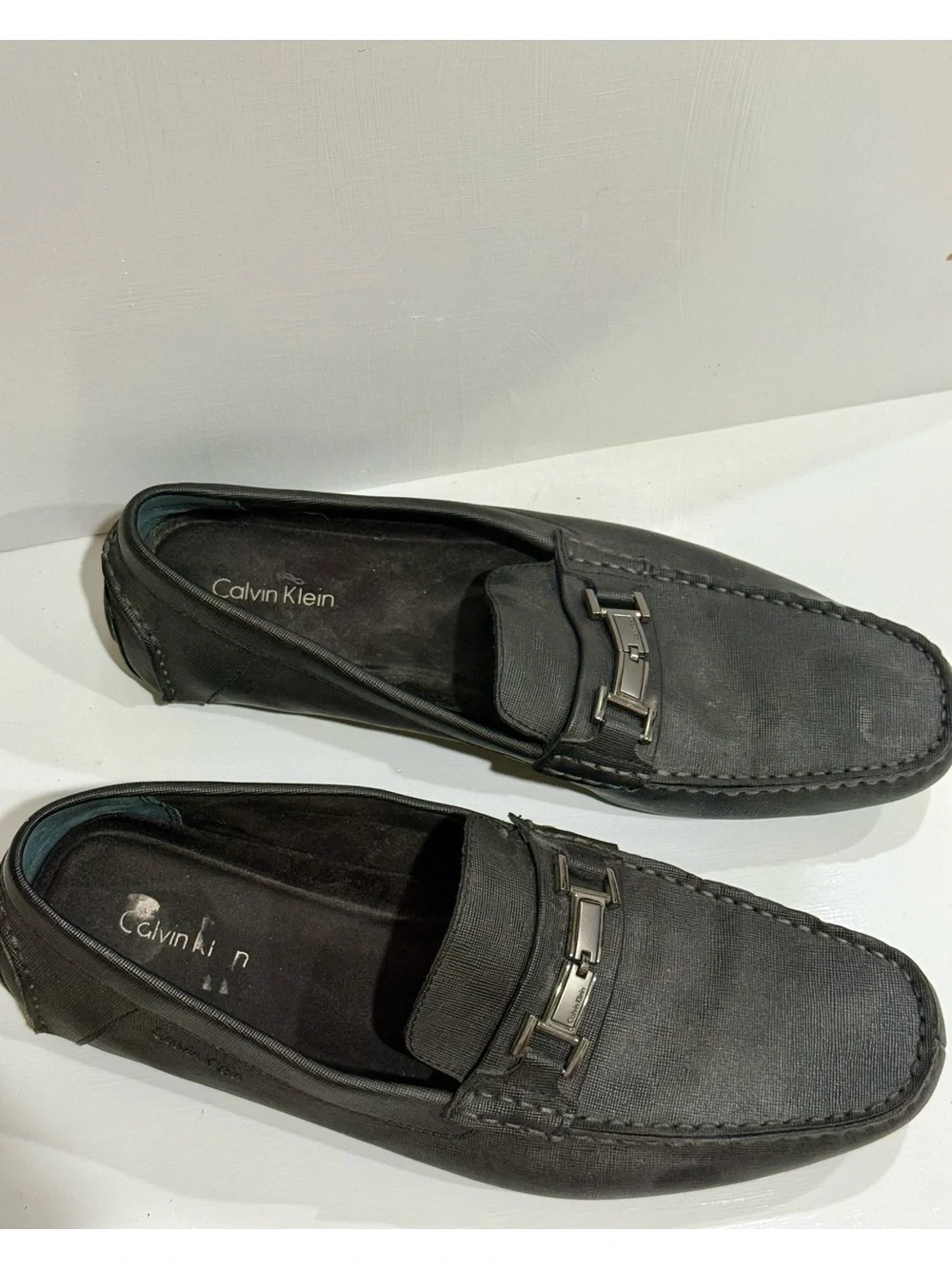 Calvin Klein Black Men’s Slip-On Magnus Penny Loafers with Metal Bit size 13